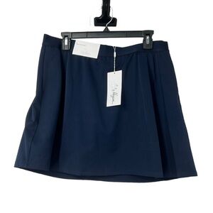 LADY HAGEN 16” SIDE PLEAT SKORT NAVY BLAZER BUILT IN SHORT WOMENS SIZE LARGE